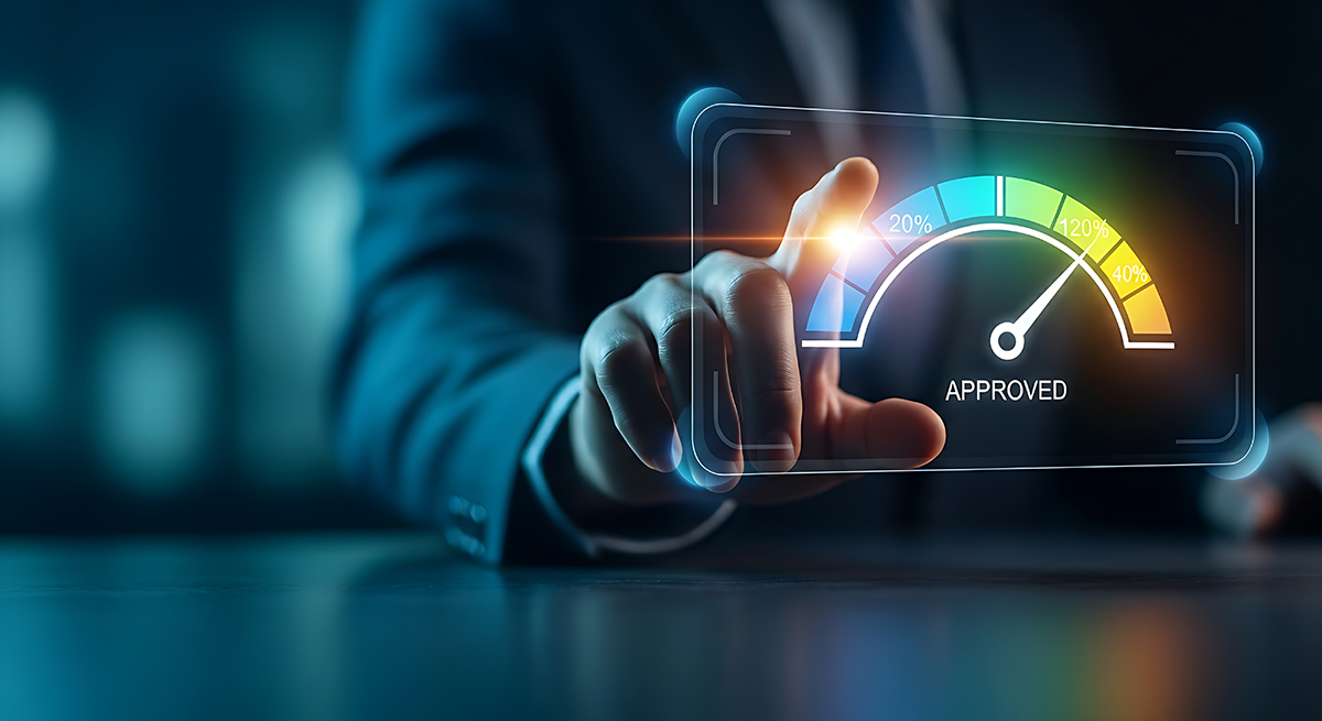 Person reviewing short-term loan agreement